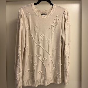 EUC LOFT Detailed Knit Off-White Sweater